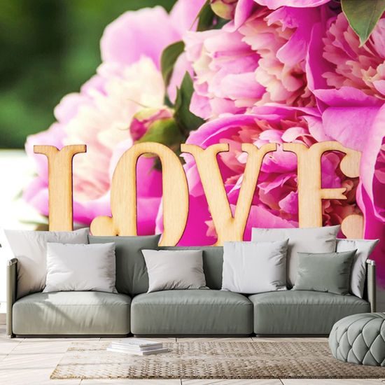 Samolepící fototapeta romantické pivoňky