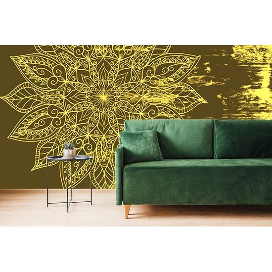 Originální samolepící tapeta struktura zlatavé Mandaly