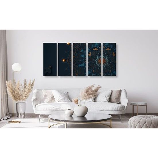 5-dílný obraz mořská Mandala