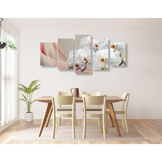 5-dílný obraz nádherná orchidej