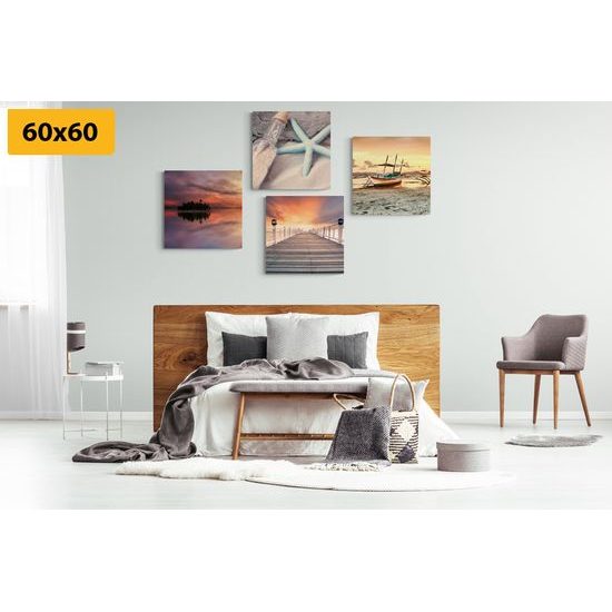 Set obrazů romantická dovolená v ráji