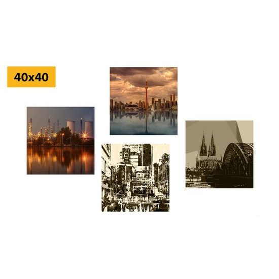 Set obrazů dvě tváře města