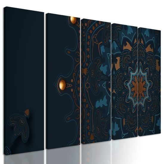 5-dílný obraz mořská Mandala