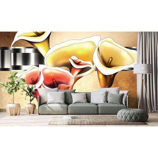 Tapeta půvabné etno květiny kaly