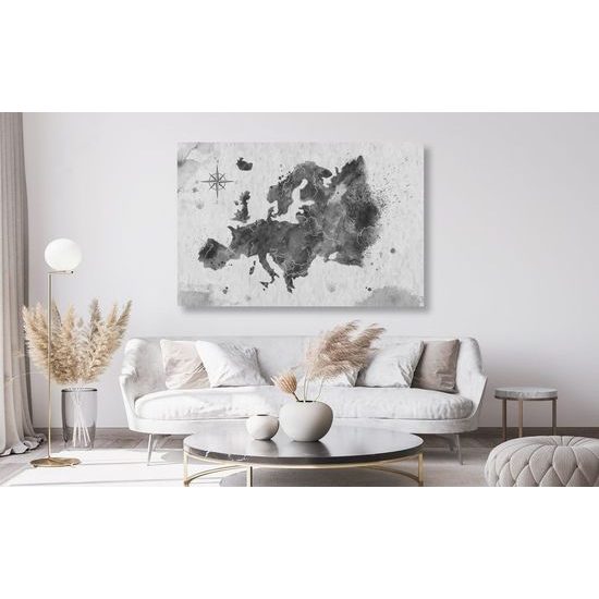 Obraz na korku šedá mapa Evropy s retro nádechem