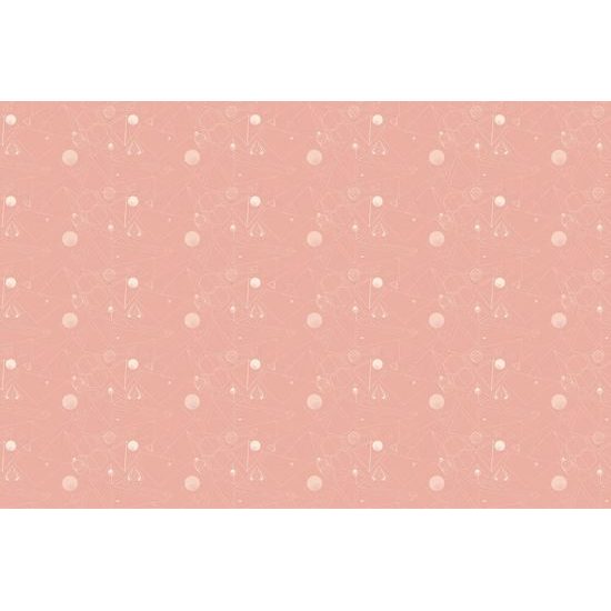 Tapeta jemné geometrické prvky na růžovém pozadí