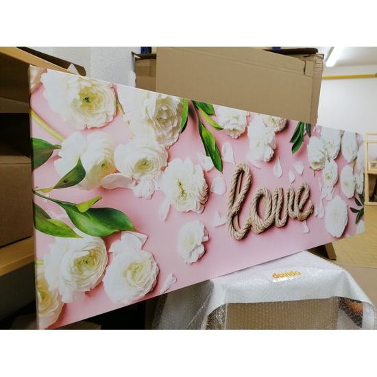 Obraz nápis Love na romantickém pozadí