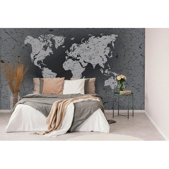 Samolepící tapeta vintage mapa v černobílém provedení