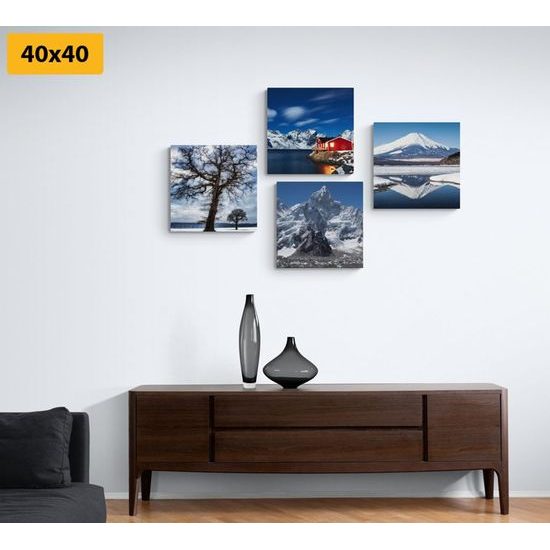 Set obrazů zimní krajina