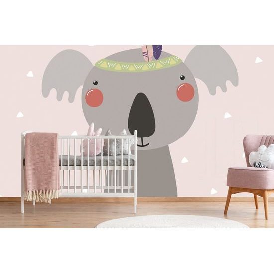 Tapeta roztomilá koala s indiánskými peříčky