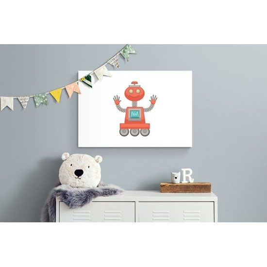 Obraz kamarád robot v červené barvě