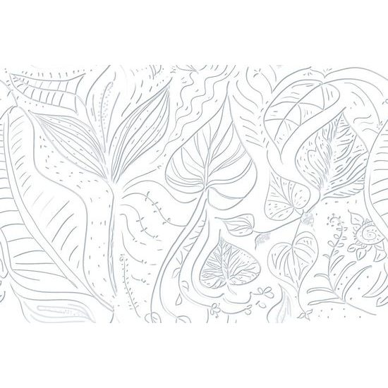 Samolepící tapeta umělecké listy v bílém provedení