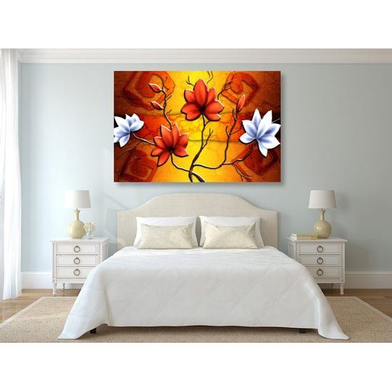 Obraz hieroglyfy a africké květiny