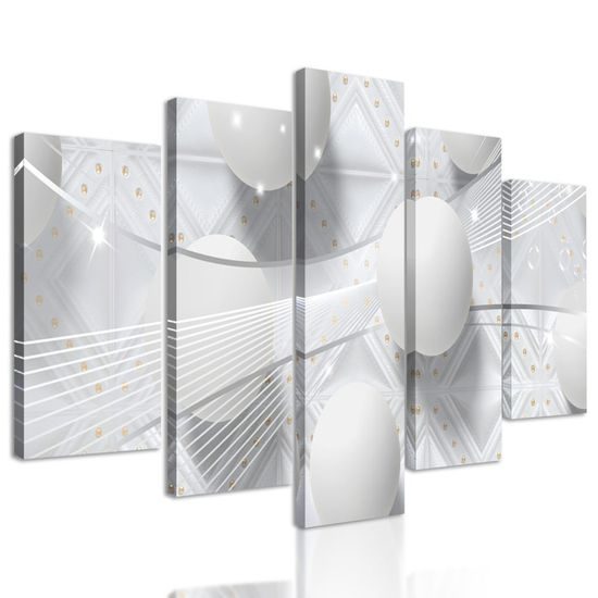 5-dílný obraz jemný luxus