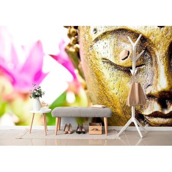 Samolepící tapeta bronzová tvář rozjímajícího Buddhy