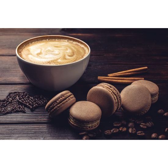 Obraz cappuccino s makronky