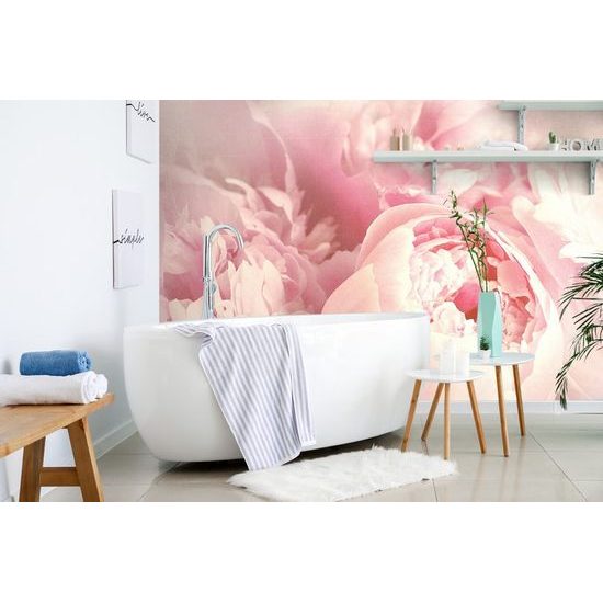 Samolepící tapeta růžové kouzlo květin