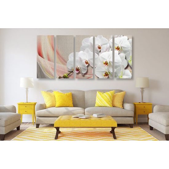 5-dílný obraz nádherná orchidej
