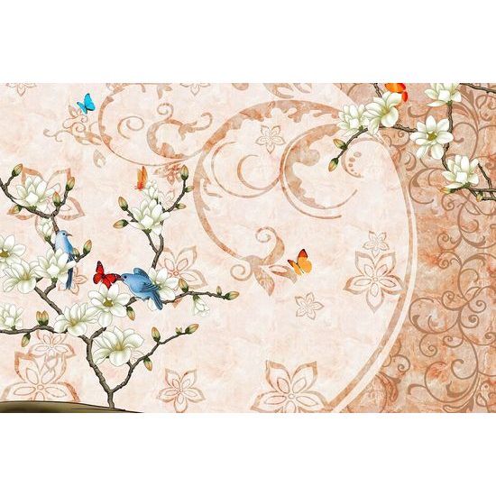 Samolepící tapeta krásné vintage zátiší s květinami