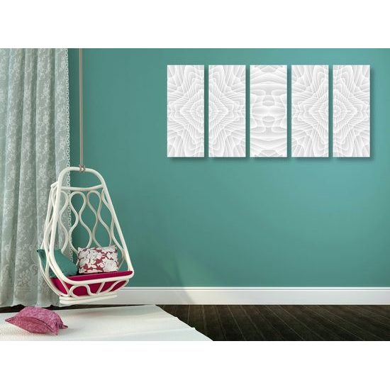 5-dílný obraz decentní abstrakce