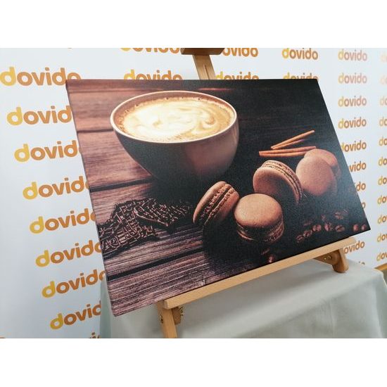 Obraz cappuccino s makronky