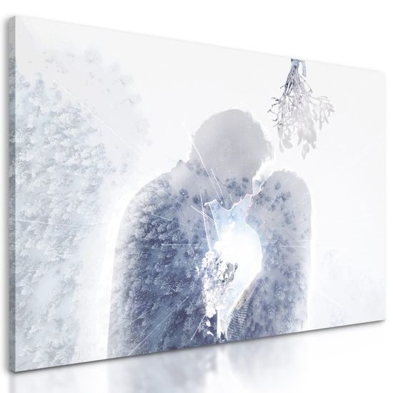 Obraz vzkvétající láska pod jmelím