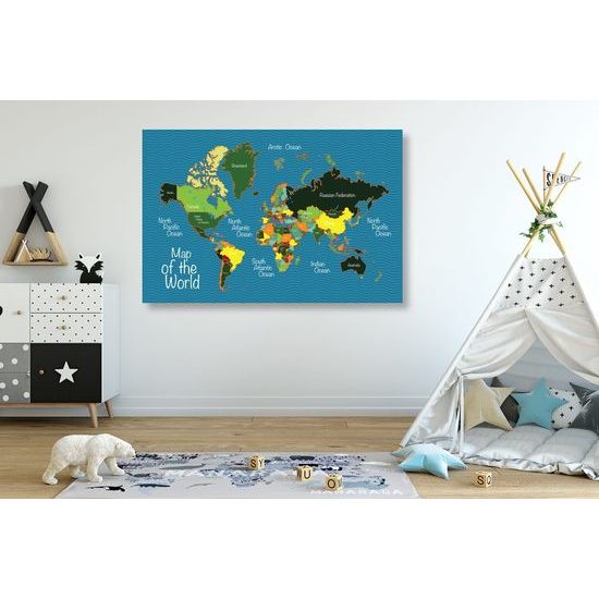 Obraz na korku neobyčejná mapa světa