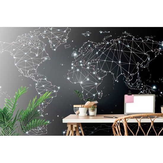 Tapeta mapa světa tvořená sítěmi