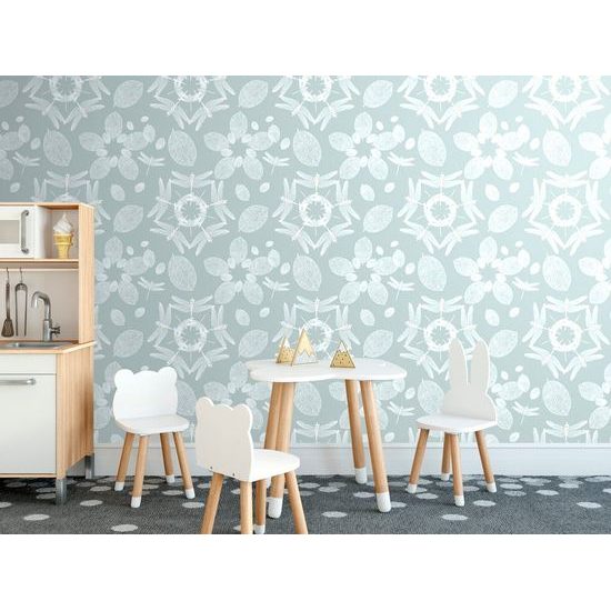 Samolepící tapeta půvabné vážky na zeleném pozadí