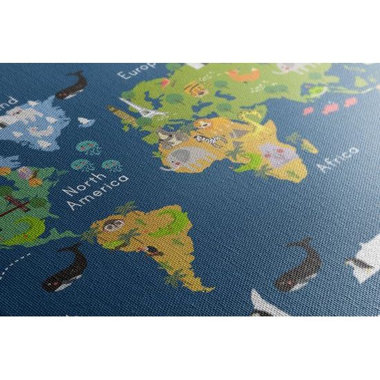 Obraz zajímavá dětská mapa světa