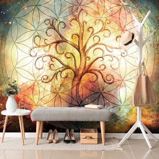 Samolepící tapeta strom ukrytý v květině života
