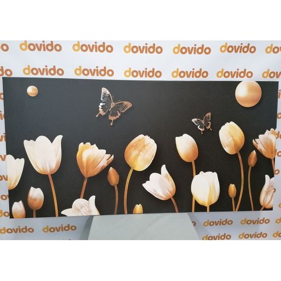 Obraz tulipány laděné dozlatova