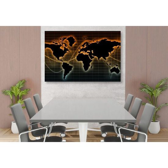 Obraz mapa světa s ekonomickým pozadím