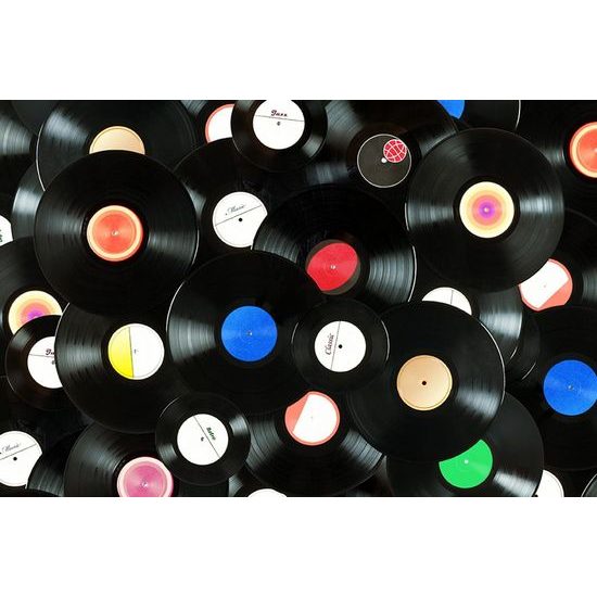 Samolepící fototapeta sbírka retro desek