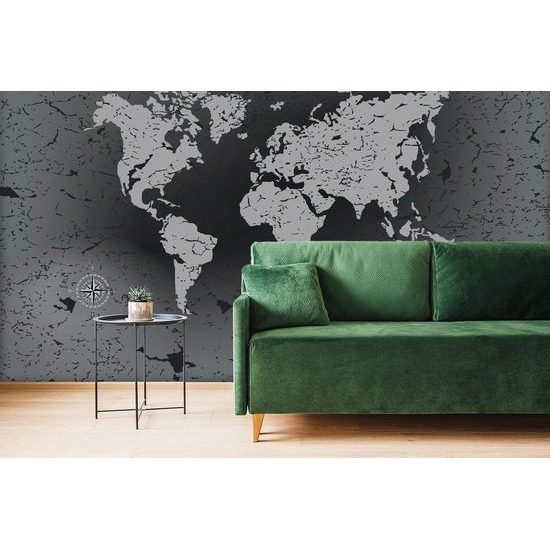 Tapeta vintage mapa v černobílém provedení