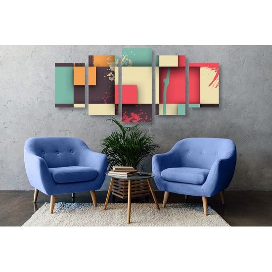 5-dílný obraz umělecká abstrakce
