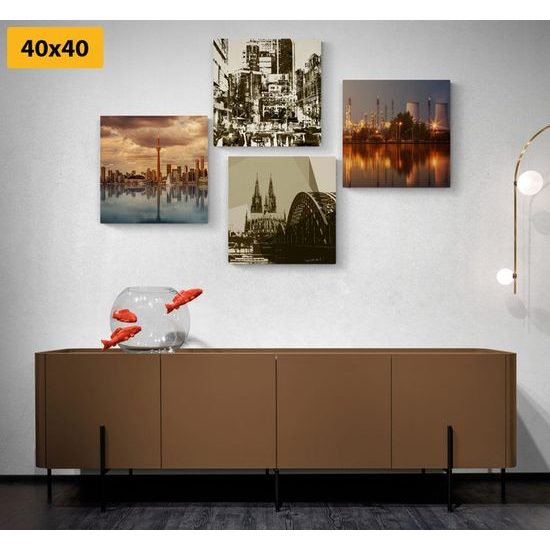 Set obrazů dvě tváře města