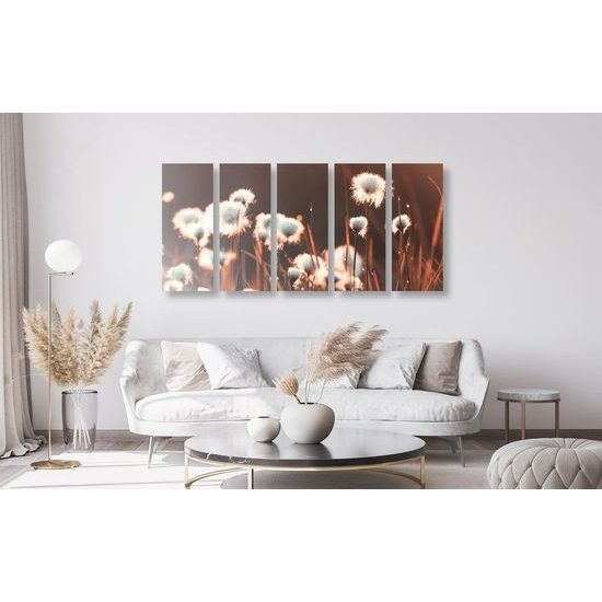 5-dílný obraz rostliny bavlny