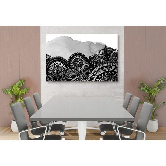 Obraz zajímavá černobílá Mandala
