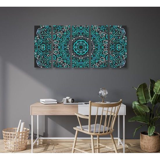 5-dílný obraz Mandala plná lásky