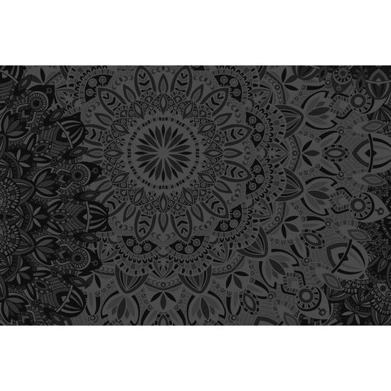 Obraz moderní Mandala v černobílém provedení