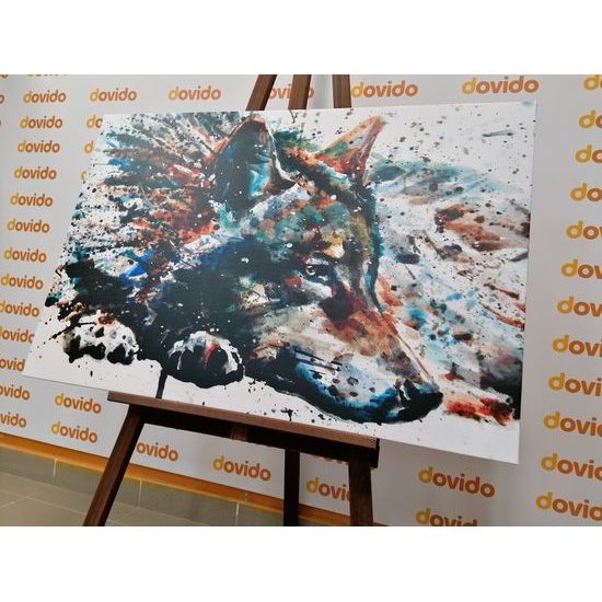 Obraz malba tajemného vlka