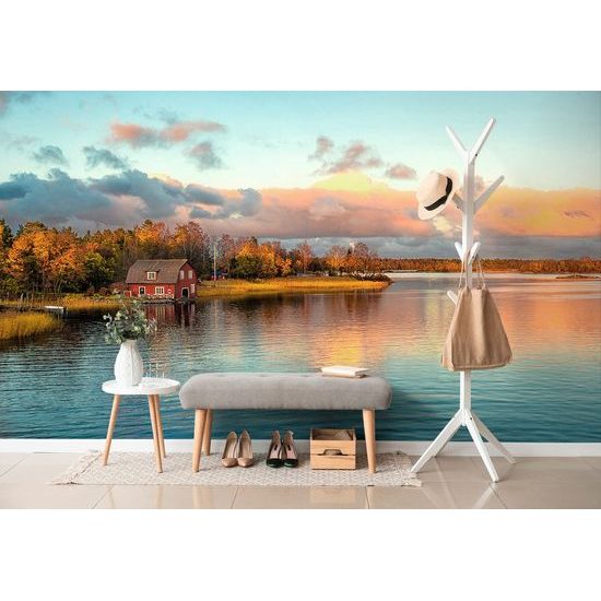 Fototapeta Chata pri jazere