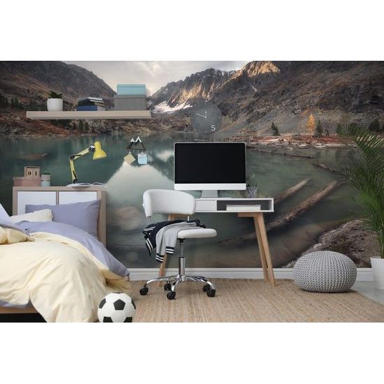 Originální samolepící fototapeta jezero uprostřed hor