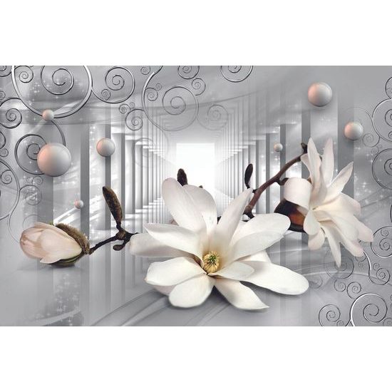 Tapeta luxusní magnolie v abstraktním provedení