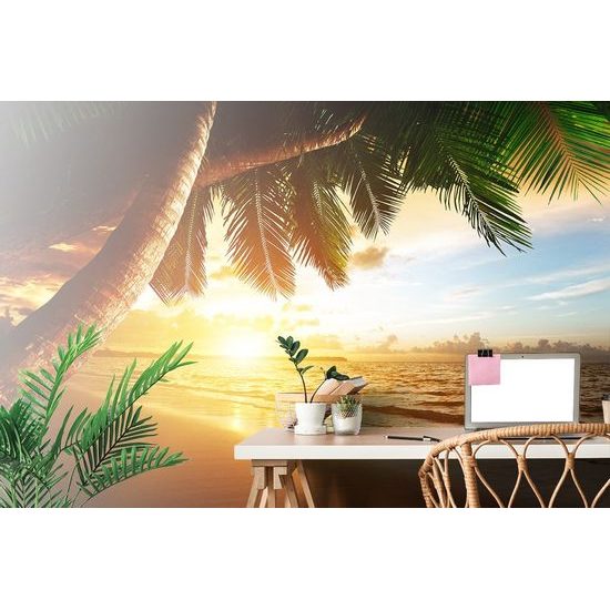 Samolepící fototapeta východ slunce na pláži v Karibiku