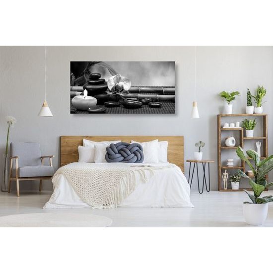 Obraz zahrada Feng Shui v černobílém provedení
