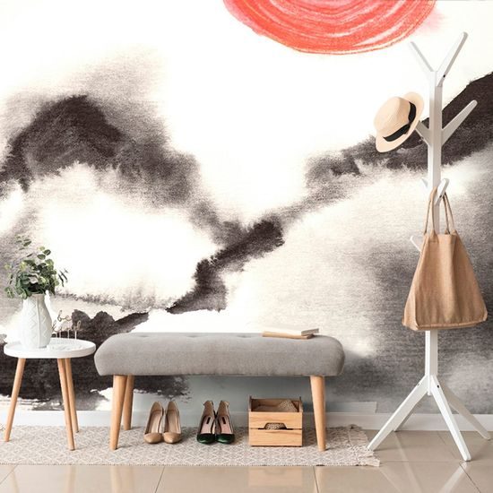 Samolepící tapeta malba japonských hor