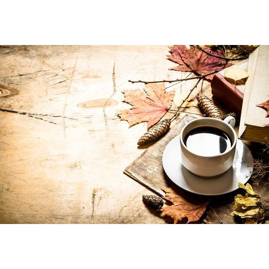 Fototapeta podzimní zátiší s šálkem kávy