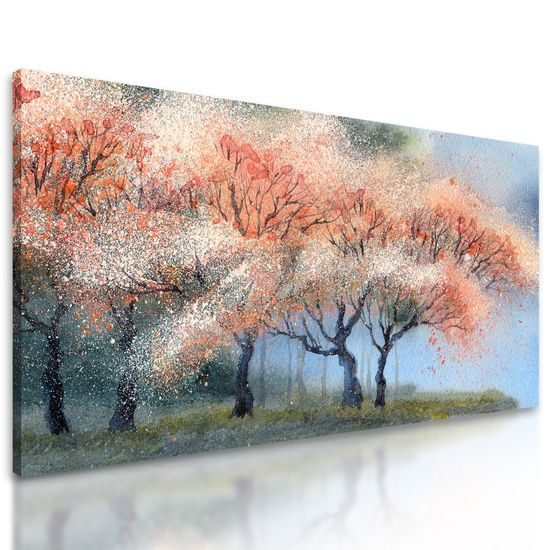 Obraz malba kvetoucích stromů